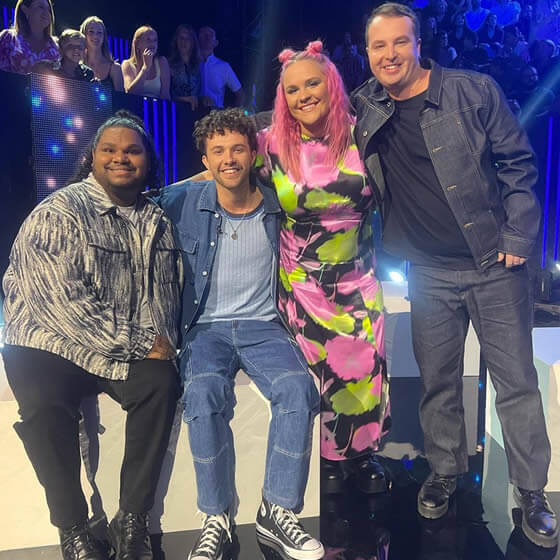 Australian Idol 2023 Top 4 contestants, Left to Right: Royston Sagigi-Baira, Josh Hannan, Anya Hynninen, and Ben Sheehy